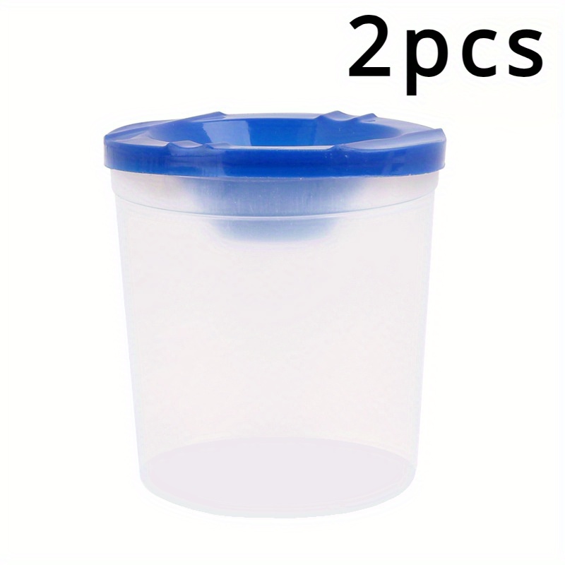 Set Of 2 Portable, Leak-resistant Cups With Lids Designed For Artists, Ideal For Cleaning Watercolor And Nail Brushes, As Well As For Art Supplies And Gouache, Suitable For Makeup Brush Cleaning