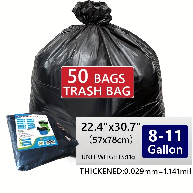 

50pcs Heavy Duty Trash Bags - Extra Large, Leak-resistant & Tear-proof For Commercial Use Malls, Supermarkets, Hospitals & Outdoor , , Leaf Disposal