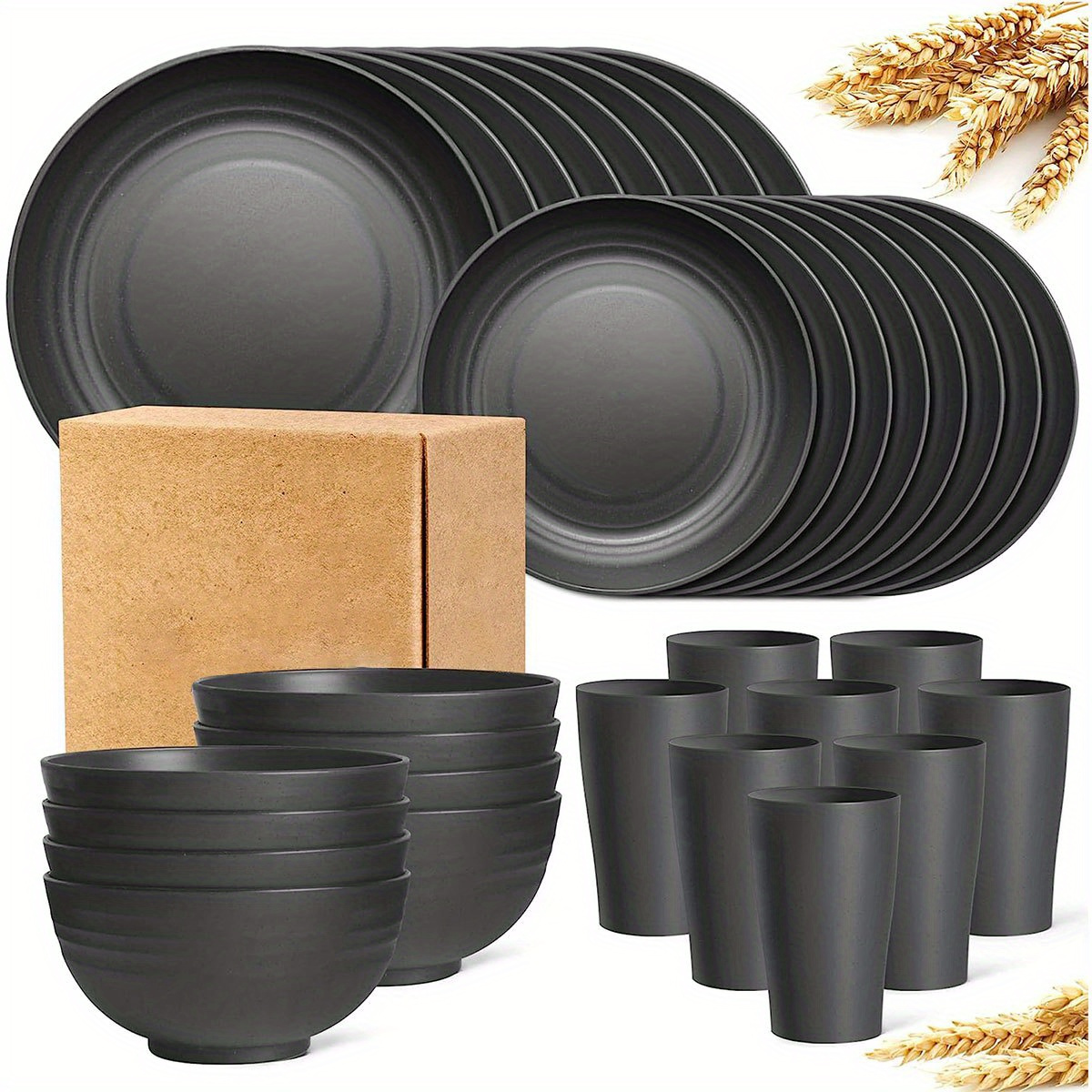 TEMU Dinnerware Sets For 8, Plates And Bowls Sets, Unbreakable Dinnerware, Lightweight Plate Set, Dinner Plates, Dessert