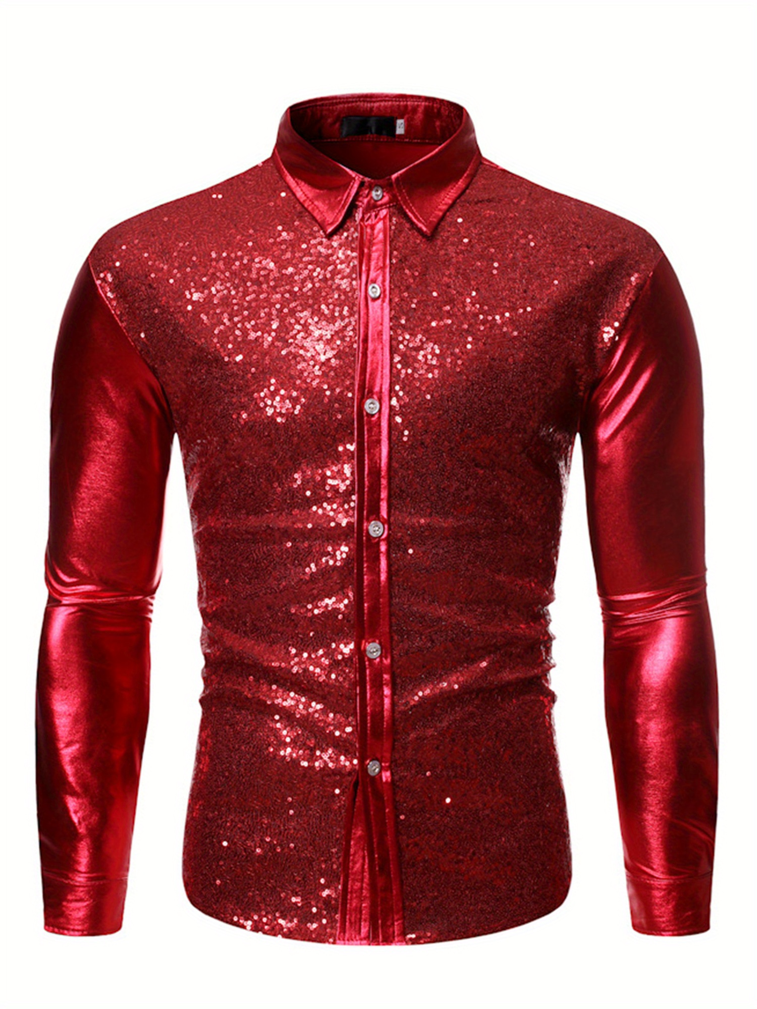 Chemise Pailletée Homme Manches Longues – Haut Scintillant Pour Soirée, Discothèque, Bal De Promo Ou Nouvel An