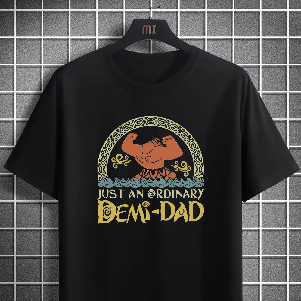 

Just An Ordinary Demi-dad Fashion Printing, Men's Comfy Versatile T-shirt, Short Sleeve Crew Neck T-shirt, Comfortable And Breathable Summer Outdoor Clothes, Gift For Men