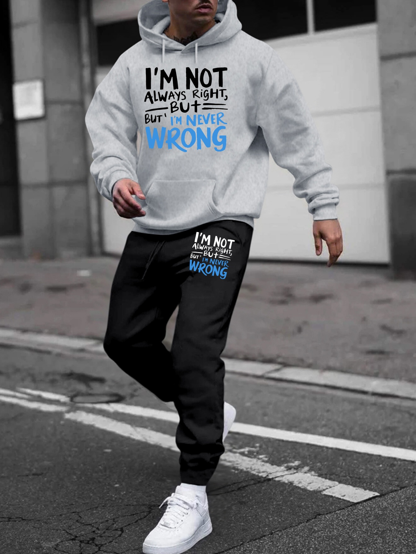 polyester hooded sweatshirt joggers set long sleeve knit Temu