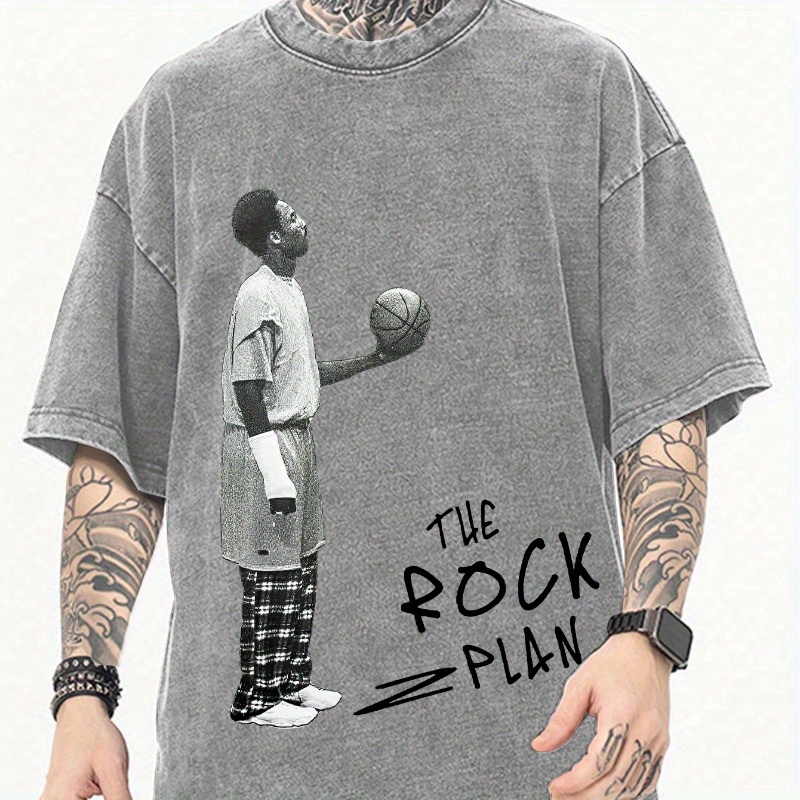 

This Rock Plan Print Tee Shirt, Tees For Men, Casual Short Sleeve T-shirt For Summer