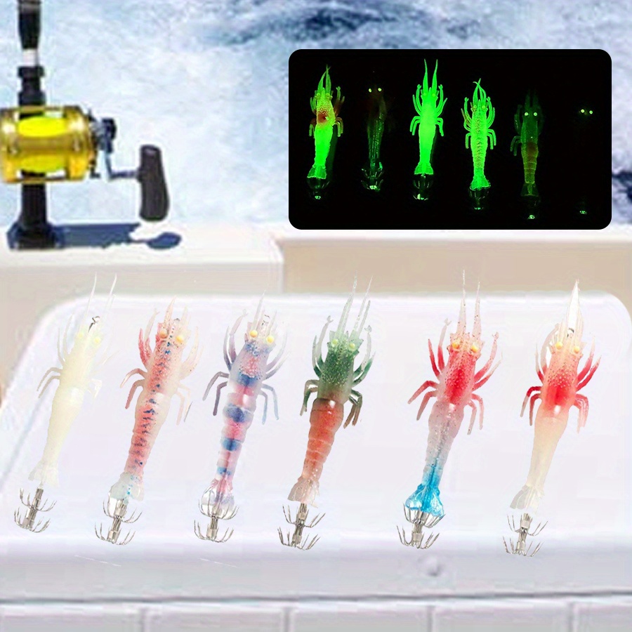 

Avlcoaky -the-dark Soft Shrimp Lure With Squid Hook, 10cm - Realistic 3d Artificial For Fishing & Hunting, 1pc, Artificial Shrimp