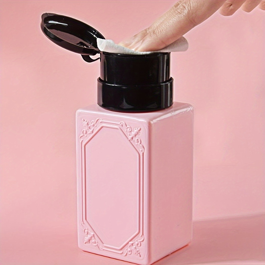 

1pc Plastic One-touch Push Down Pump Dispenser - Unscented, Easy-access Nail Polish & Makeup Remover Container - Diy Refillable Beauty Bottle With Convenient