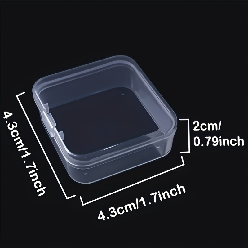 TEMU 12- Plastic Storage Hinged Lids, 1.7x1.7x0.79 Inch, Art Crafts & Sewing Supplies Organizer, For Beads, Jewelry, Hardware, Diy Handicrafts