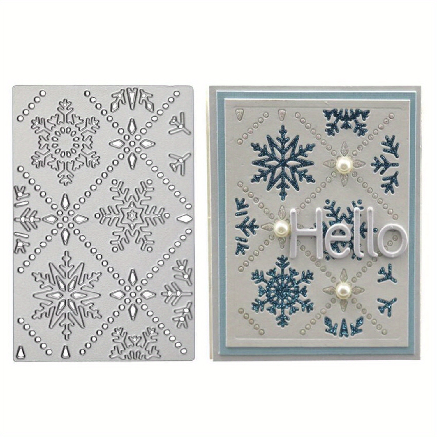 

Christmas Snowflake Border Metal Cutting Die - Diy Scrapbooking & Card Making Embossing Stencil, Silvery Carbon Steel Craft Template