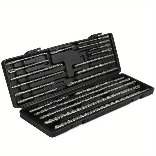 rotary hammer drill bits set sds plus bits 20pcs concrete masonry hole tool with storage case for concrete