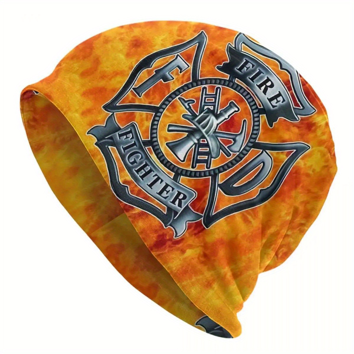 

Funky Fire Pattern Men's Pullover Hat - Knit, Stretchy & Polyester For
