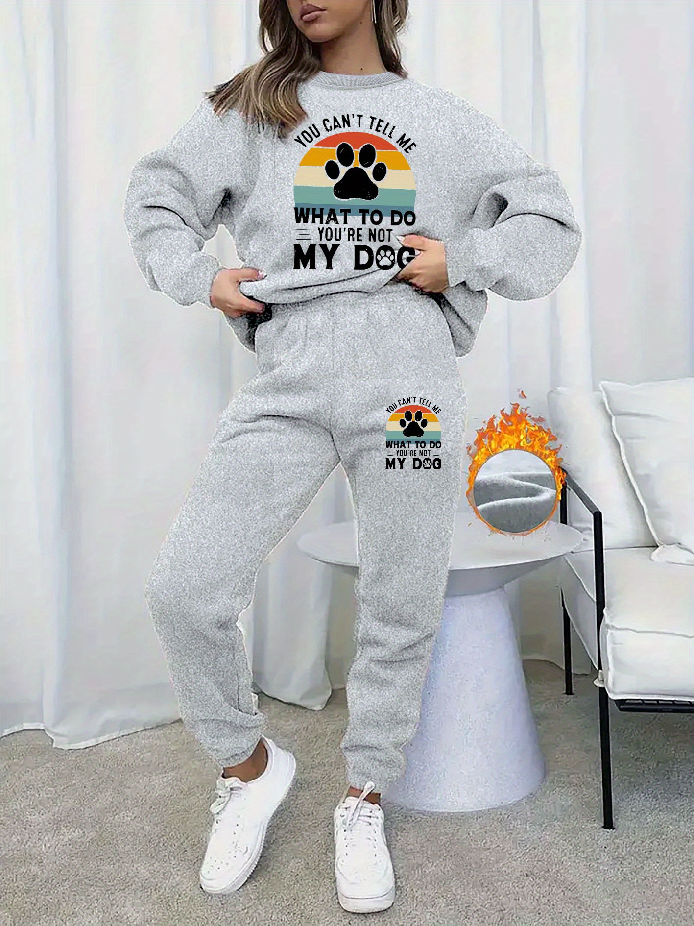 Sweatshirt Nike Trainingsanzug Beige Damen Jogginganzug Damen