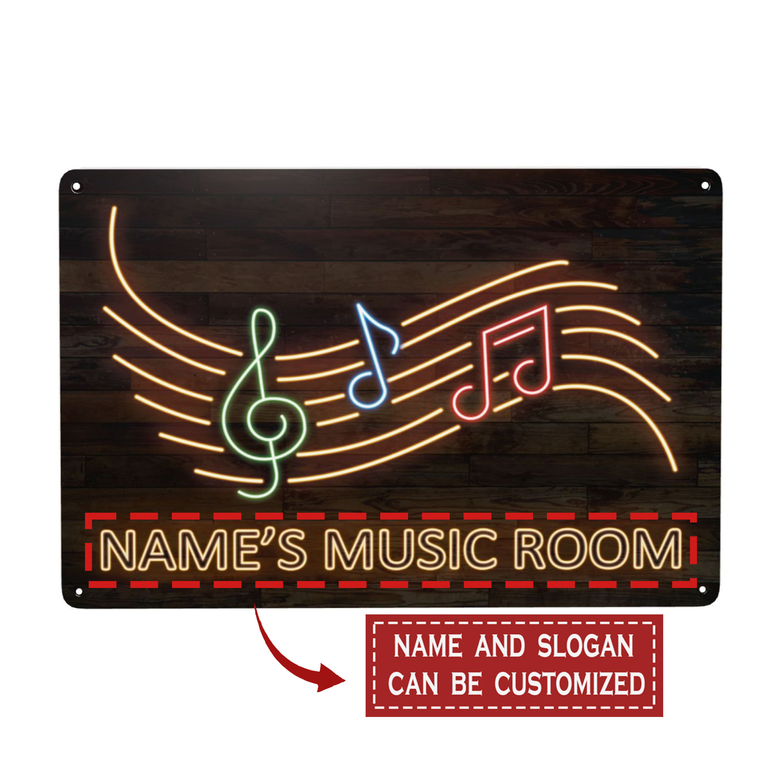 

Personalized - Or , Metal Plaque & Guitar , For Musicians, 8x12