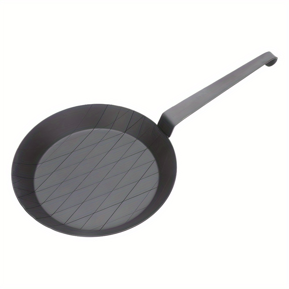 1pc carbon steel steak pot household   specialty dry pot portable   non stick pan flat bottomed pan long handled steak fryer kitchen supplies details 4