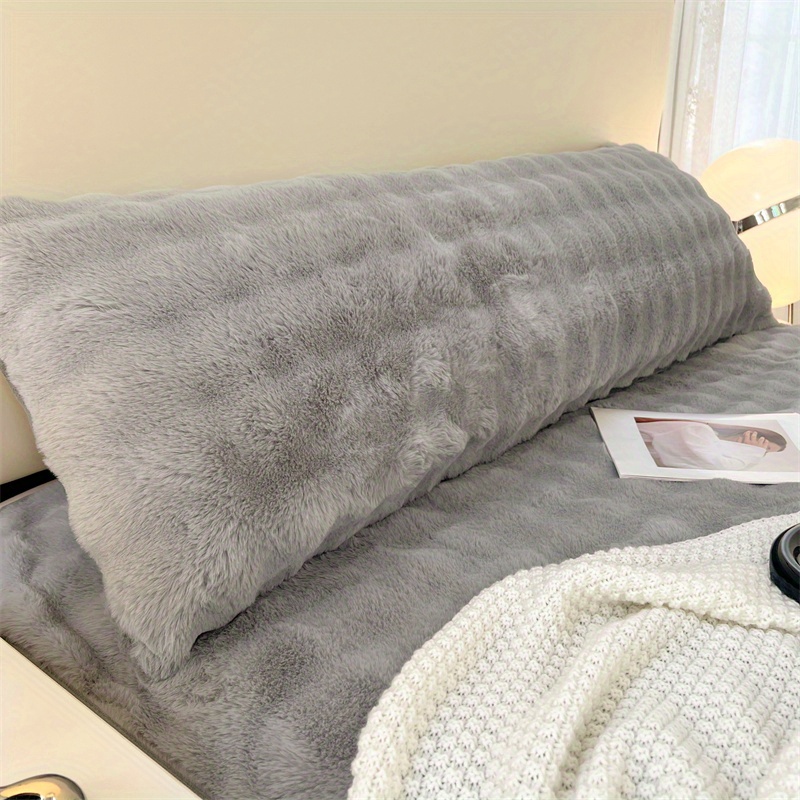 1pc Plush Solid Color Pillowcases (without Core), Fluffy Warm Winter Pillowcase, Soft And Breathable Pillow Cover For Sofa Room