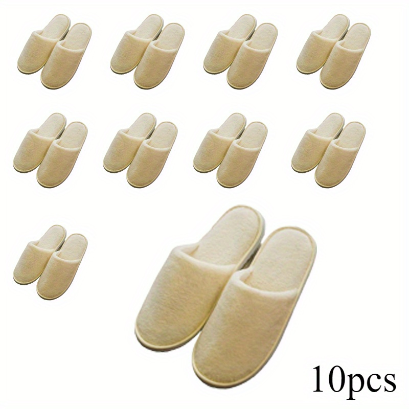 10 Pairs Luxury Slippers - , Non-slip, Bulk Hotel & - Perfect For Guests, Travel, Shoeless Homes - Mens 11, Womens 12, Women Shoes