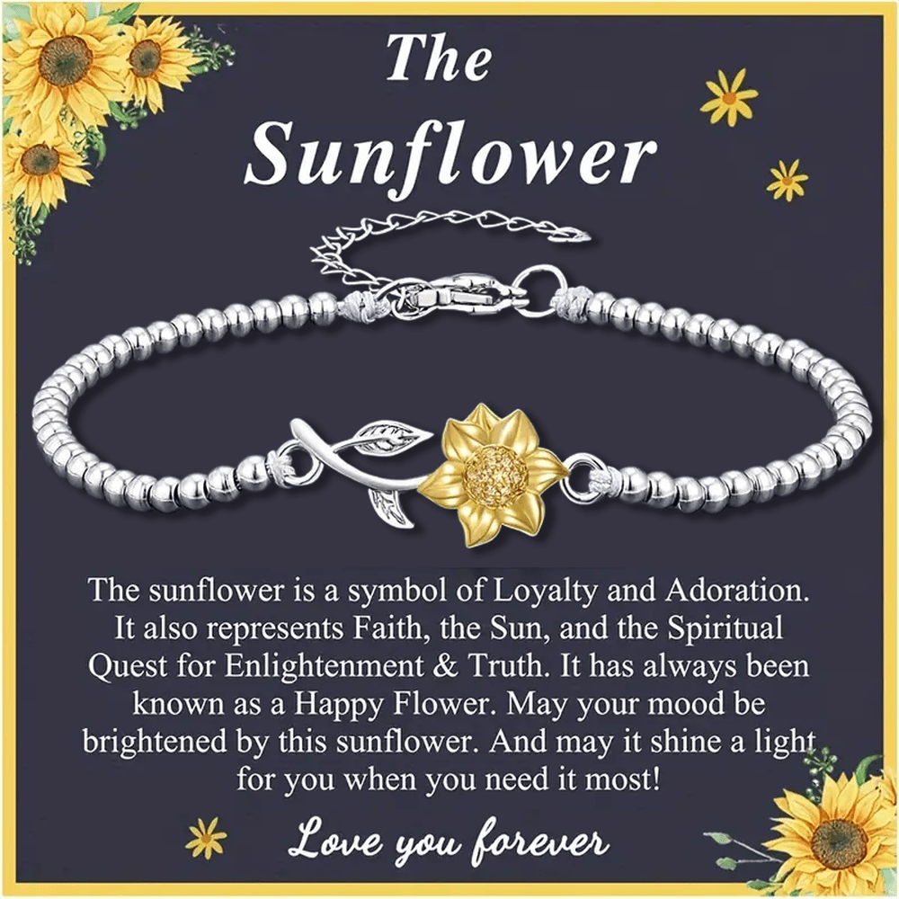 TEMU Jewelry Featuring A Beautiful Sunflower Bracelet, Perfect For Gifting During Festivals And Special Occasions., For Teenager, For Teenager