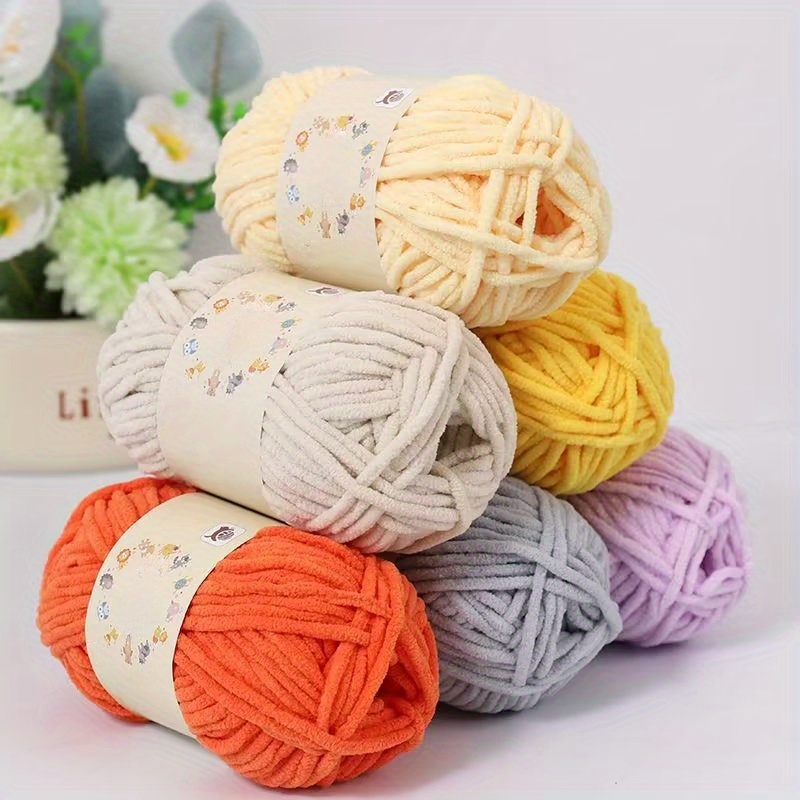 

1pc Handmade Diy Woven Chunky Line Ice Crochet Scarf, Hook Shoes, Blanket, 1.76oz/set