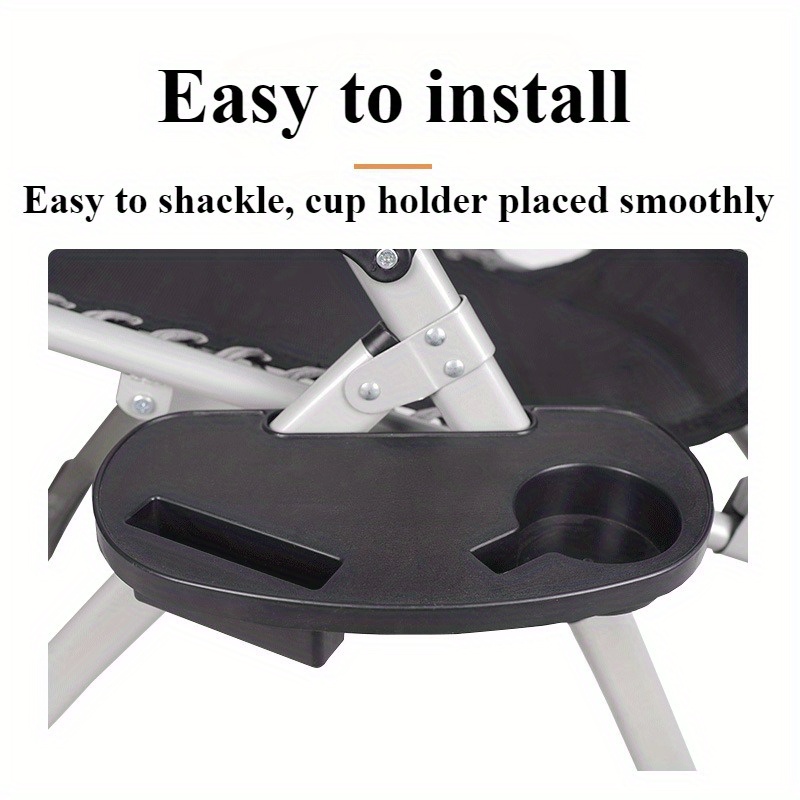 1pc universal recliner detachable hanging cup holder accessories double slot design plastic side table small tray black details 3