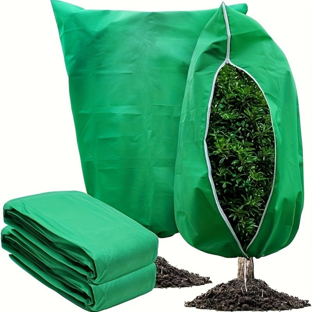 

Reusable Winter Plant Protector Cover With Zipper & Drawstring - Frosted Blanket For Trees And Shrubs, Insulated Garden 31.49"x39.37", 23.62"x31.49