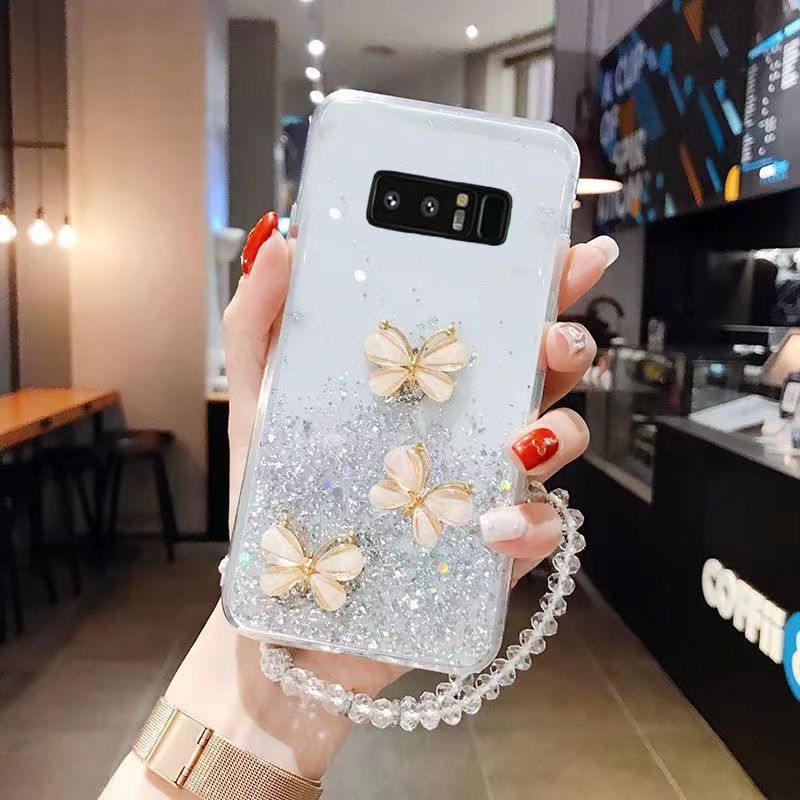 

Phone Crystal Bracelet Glitter Case Note 8 S10 S10 Plus Phone Case Back Cover Case