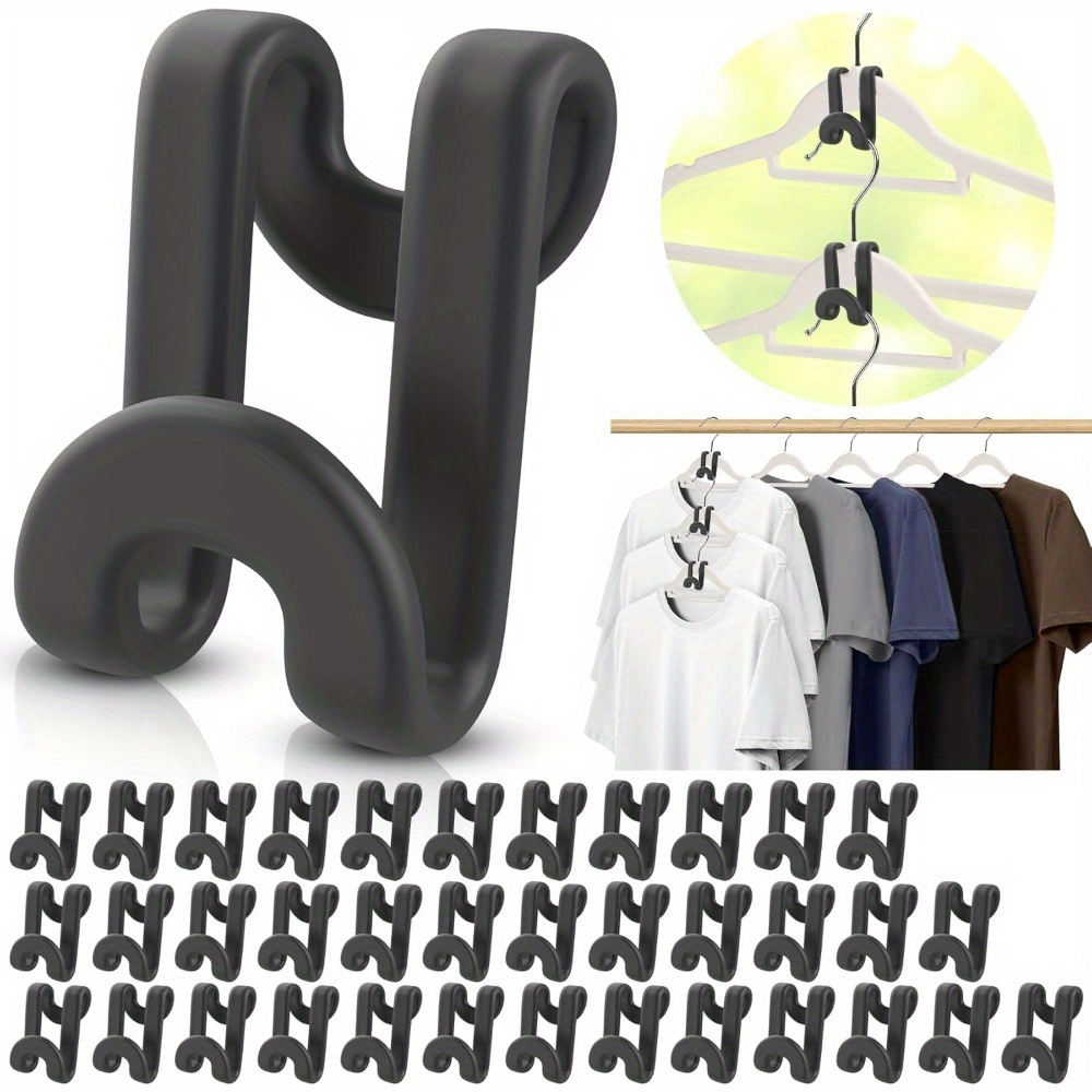 

50/100 Pack Space-saving Plastic Hanger Connector Hooks, Heavy Duty Closet Organizer Cascading Clothing Hook Accessories