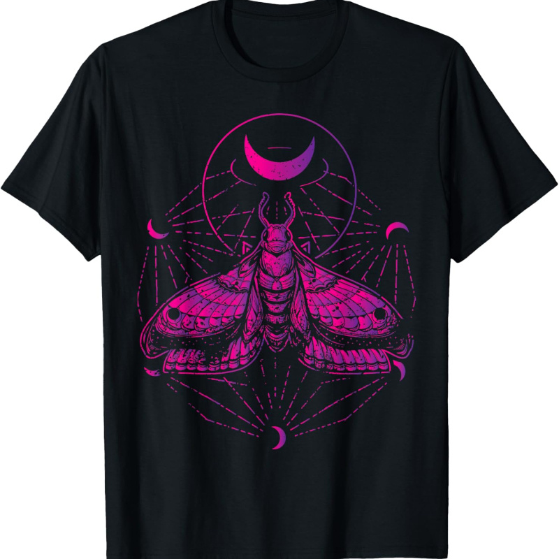 

Goth Moth And Crescent Moon Creepy T-shirt Gift For Goths T-shirt