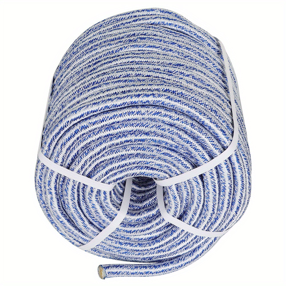 

3/ 4 Inch 200 Feet 24 Strands Braided Rope Tree Rope High Strength Polyester Rope For Swing Camping Bundling Blue White