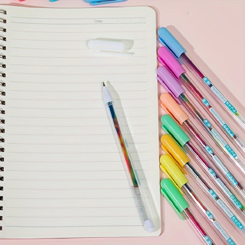 6pcs sparkling rainbow gradient gel pens vibrant glitter Temu - Main Image