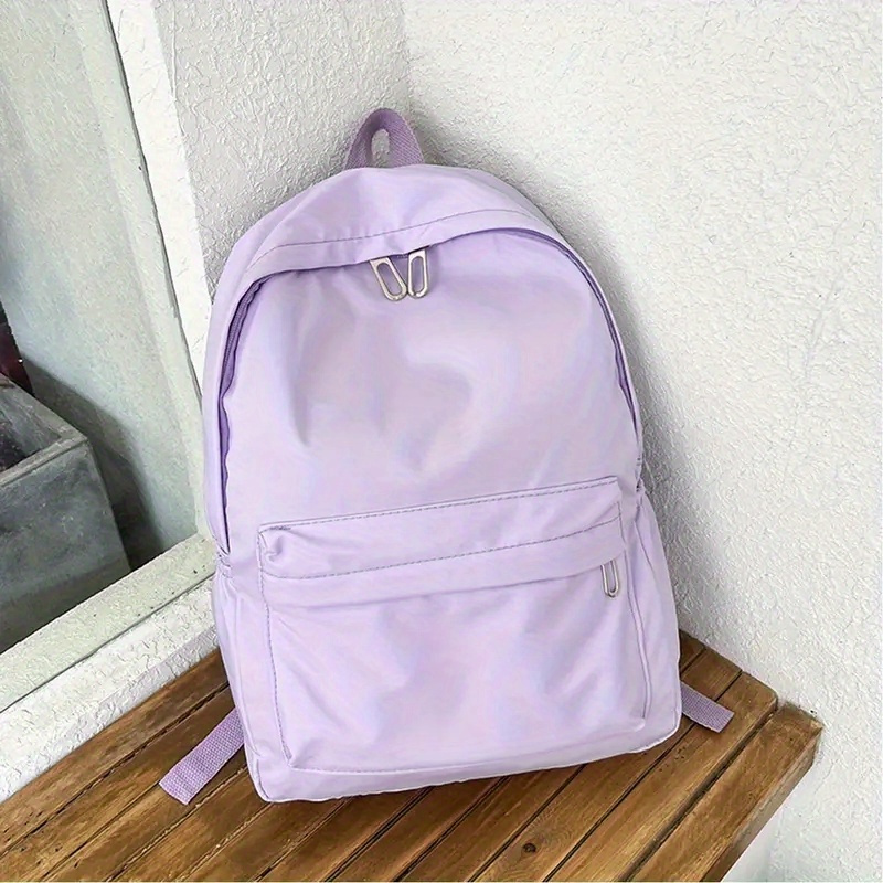 TEMU Casual Fashion Solid Color With Adjustable Strap And Large Capacity, Zip Up, Trendy Backpack For Travel And School