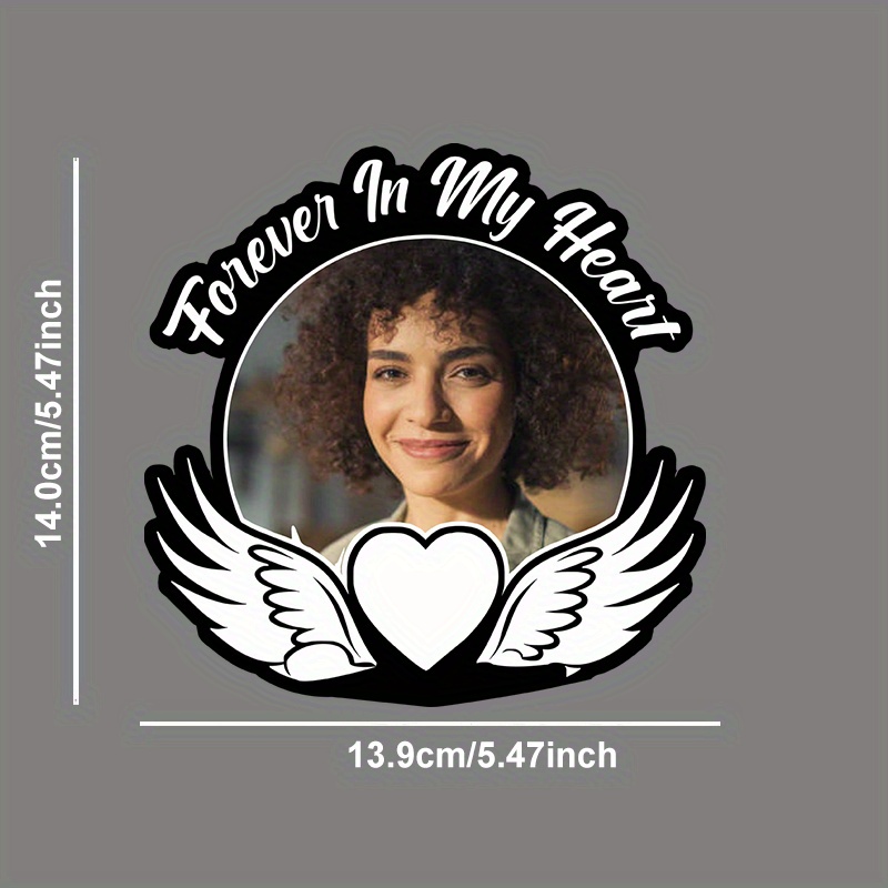 Custom Anime Cartoon Memorial Decal, Vinyl Self-adhesive , Single Use Oblong Shape For Glass , Personalized In Memory Of Sticker For Car Rear Placement