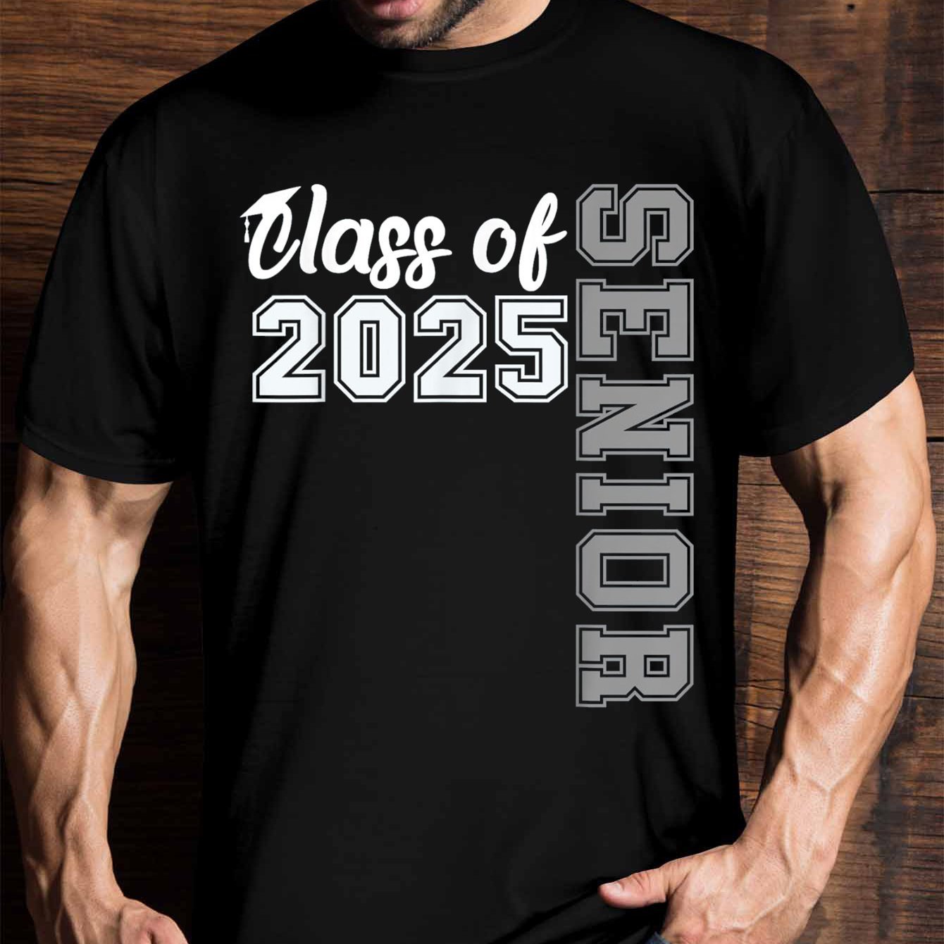 

2025 Graduation Men's T-shirt, Graduation Gift Men's Graphic T-shirt, Short Sleeve Novelty T-shirt Classic Fit, Round Neck, Made In United States T-shirt