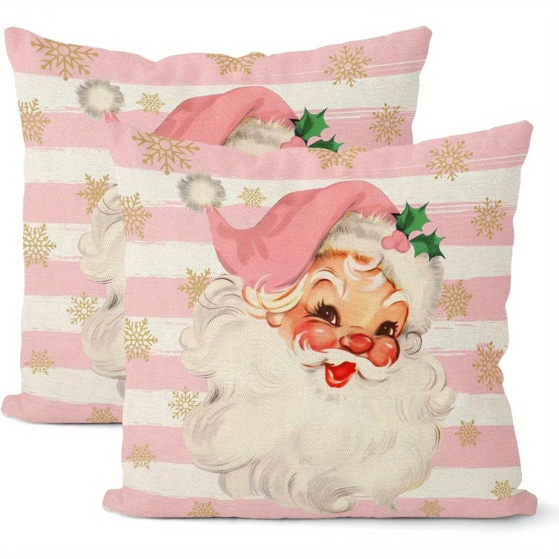 

2- Set Christmas Cushion Covers 18 X 18 - , Rectangle Polyester For Living Room Decoration, & ,