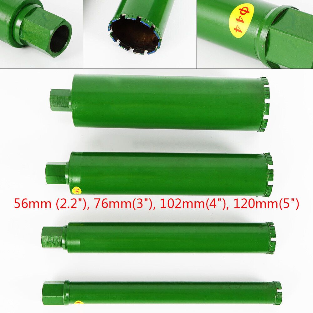Core Drill Diamond Concrete Core Drill Bit 4 Size: 2.2"/ 3"/ 4"/ 5" Thread 4pcs 2, 2''3''4''5'' Diamond Bit Wet Core Bit Set