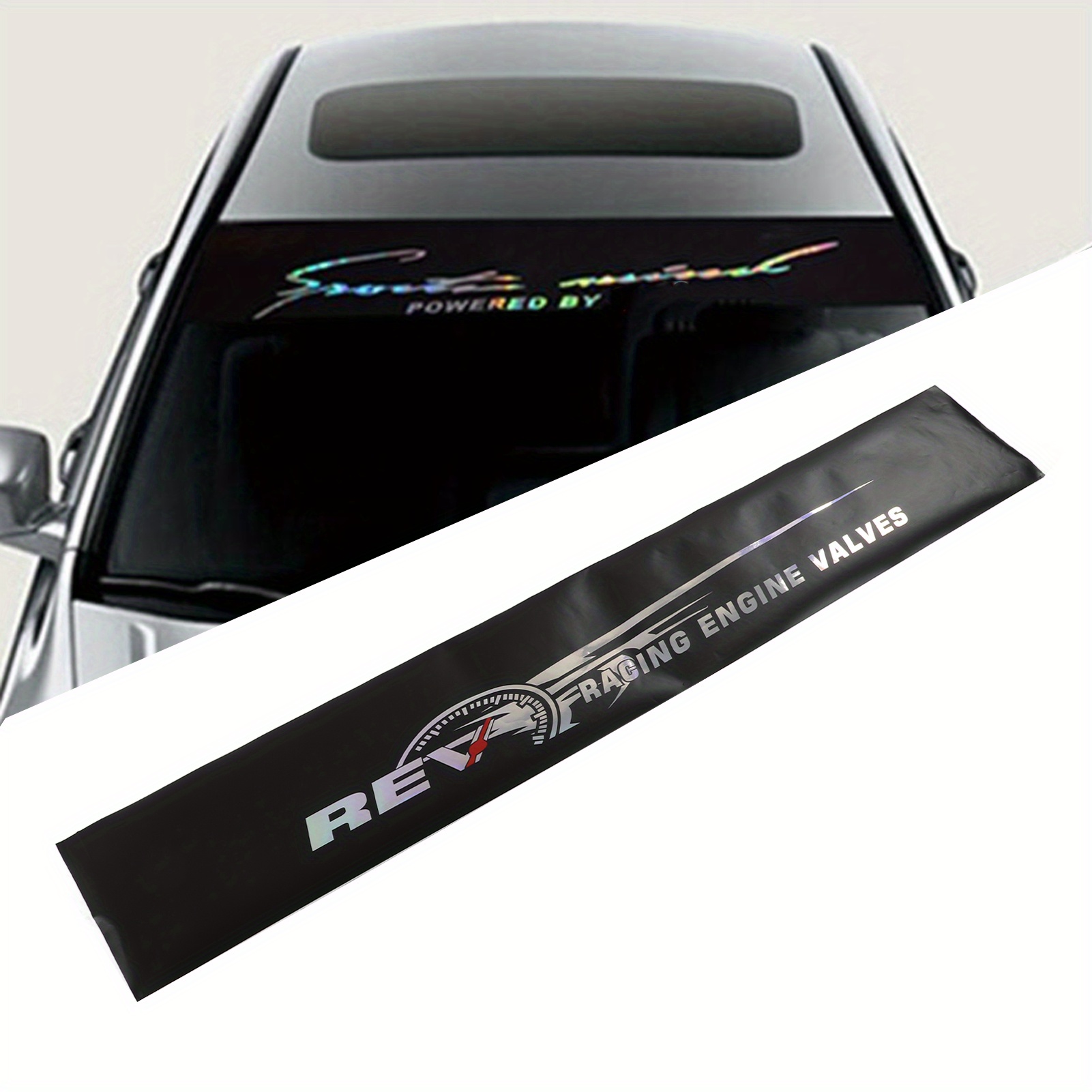 

Universal Front Wind Decal Sticker Car Windscreen Reflective Sticker For Most Vehicles 130x21cm/ 51. 2 X 8. 3in