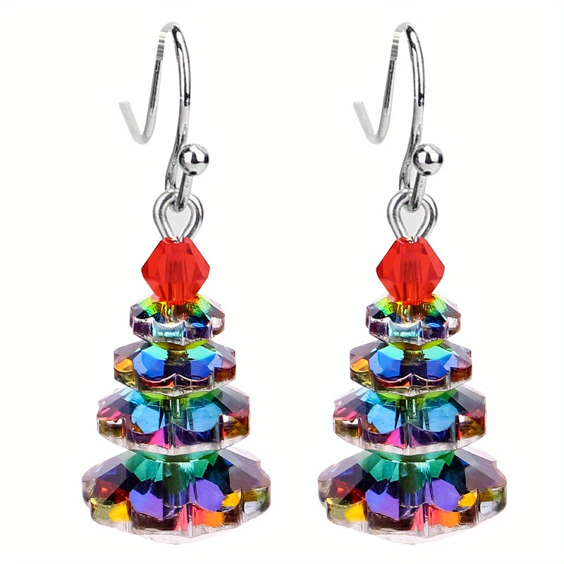 E-shop Funkelnde Hängeohrringe - Buntes Glas, Niedlicher Party-Stil für Frauen, Perfektes Feiertagsgeschenk, Niedlicher Stil, Party-Stil