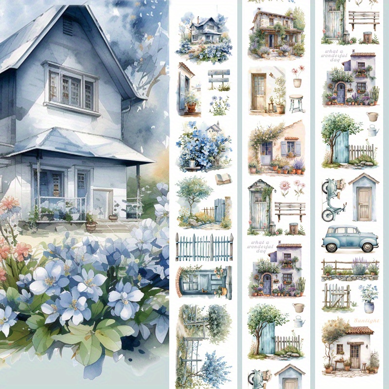 Image of 2m/ Roll Tenement Transparent Pet Tape Flower Masking Tape 3d Crystal Ink Decorative Stickers For Diary Scrapbooking Journal Stationery 100cm Loop