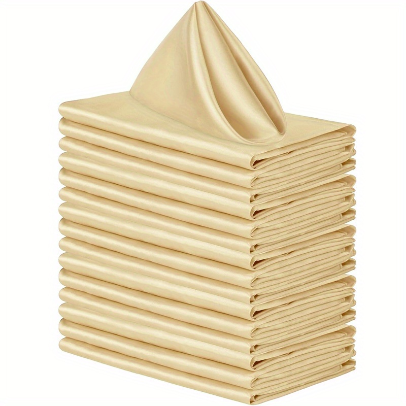 

16-pack Square Polyester Napkins - Woven, Soft And Smooth, 17x17" - Ideal For Weddings, Christmas, Birthdays, Graduations, And Party Decorations