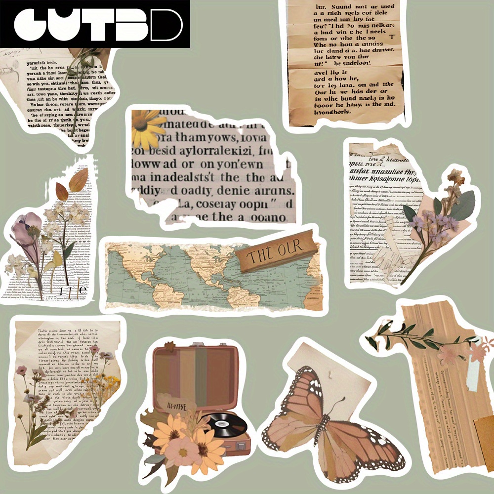 Gutbd 50 Retro Collection Graffiti Stickers Decoration Handbook Guitar Notebook Material Stickers Wholesale