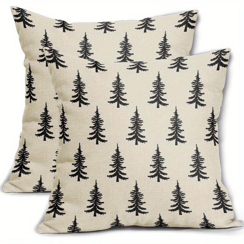 

2- 18x18 , Polyester Christmas Tree , Decorative Pillowcases For , Sofa, , No Battery Needed