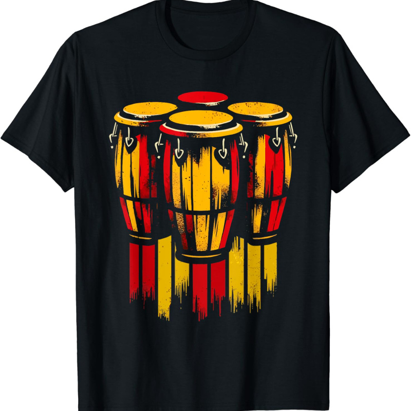 

Vibrant Red Yellow Drums Graphic T-shirt