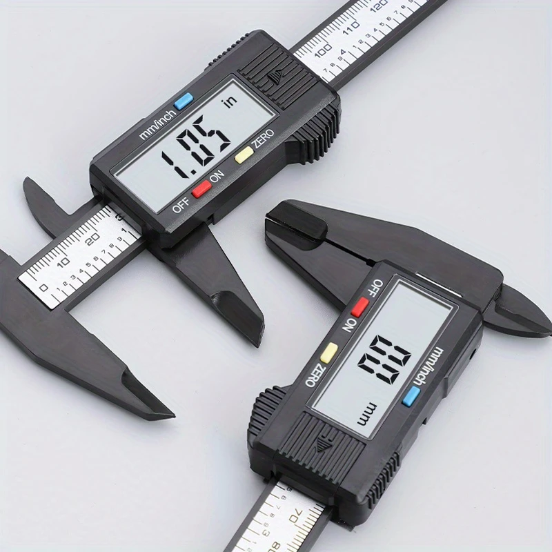 digital caliper electronic micrometer measuring tool with lcd display carbon fiber plastic vernier caliper battery operated precision measurement instrument for furniture hardware parts up to 150mm measurement range rv details 1