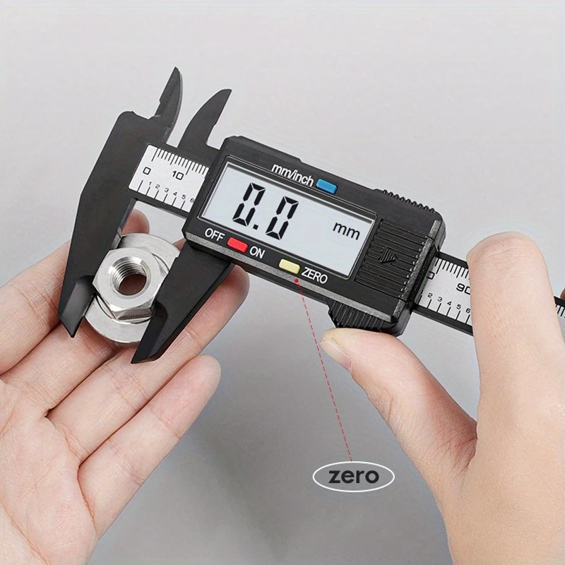digital caliper electronic micrometer measuring tool with lcd display carbon fiber plastic vernier caliper battery operated precision measurement instrument for furniture hardware parts up to 150mm measurement range rv details 2