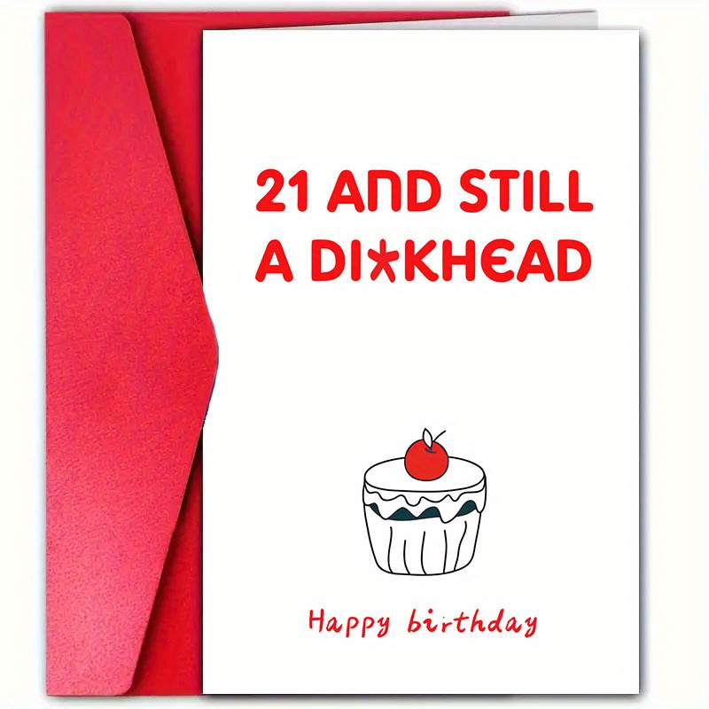 TEMU A Humorous Birthday Card With Envelope, . Features A Celebration Message, Ideal For , Daughters, , And . A Happy 21st Birthday!