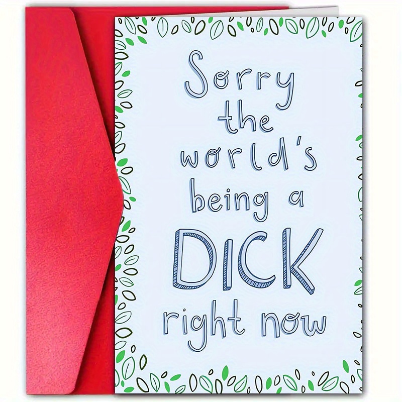 

1pc Humoristic Encouragement Greeting Card With Envelope, Paper Material, Versatile For Any Recipient – Witty For Sympathy, Support, Friendship, Thinking Of You, And Uplift – 4.7 X 7.1 Inches