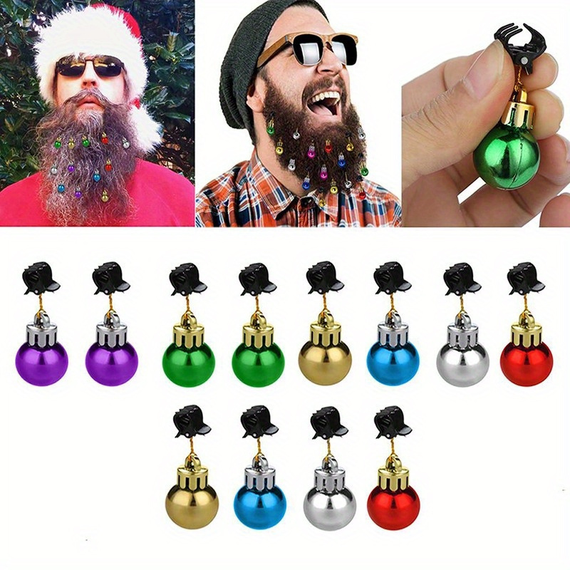 

Beard Ornaments Clips Set, 12 Pcs Cute Round Plastic Beard Baubles With Solid Color, Novelty Facial Hair Decorations, Accessories For Themed Parties, Wedding Anniversary, Birthday Gifts, - 14+