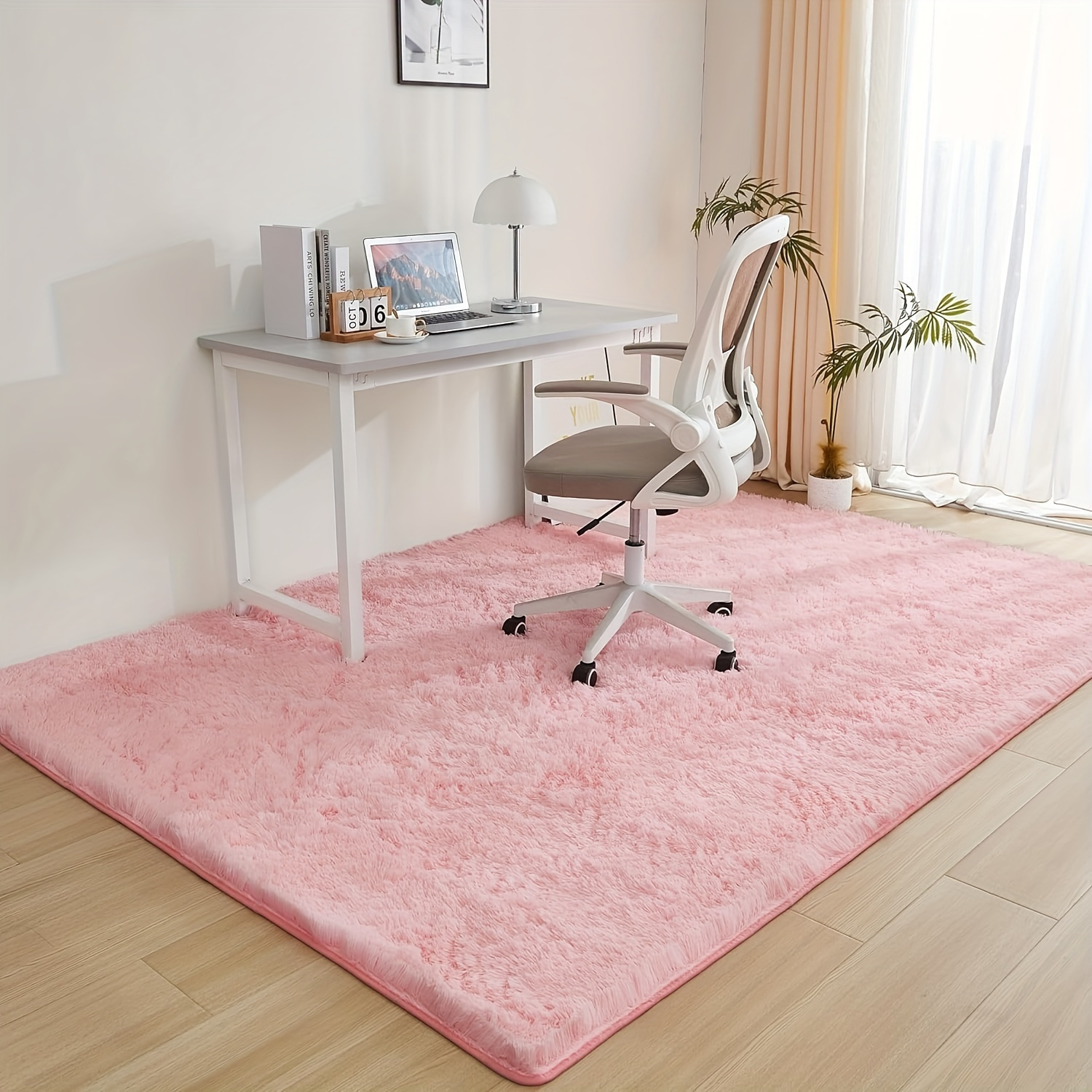 

Soft Plush Faux Fur Rug: Lightweight, Dry Clean, And Suitable For Living Room, Bedroom, And Indoor Use - Anti-slip Rubber Dots Bottom