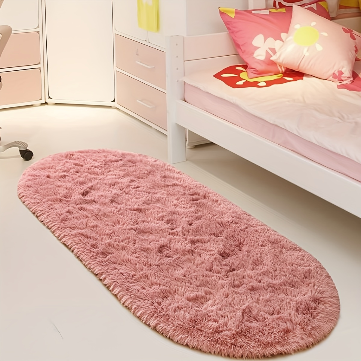 soft plush oval area rug tie dye gradient thick   sponge fabric   easy to   for living room bedroom and home decor details 6