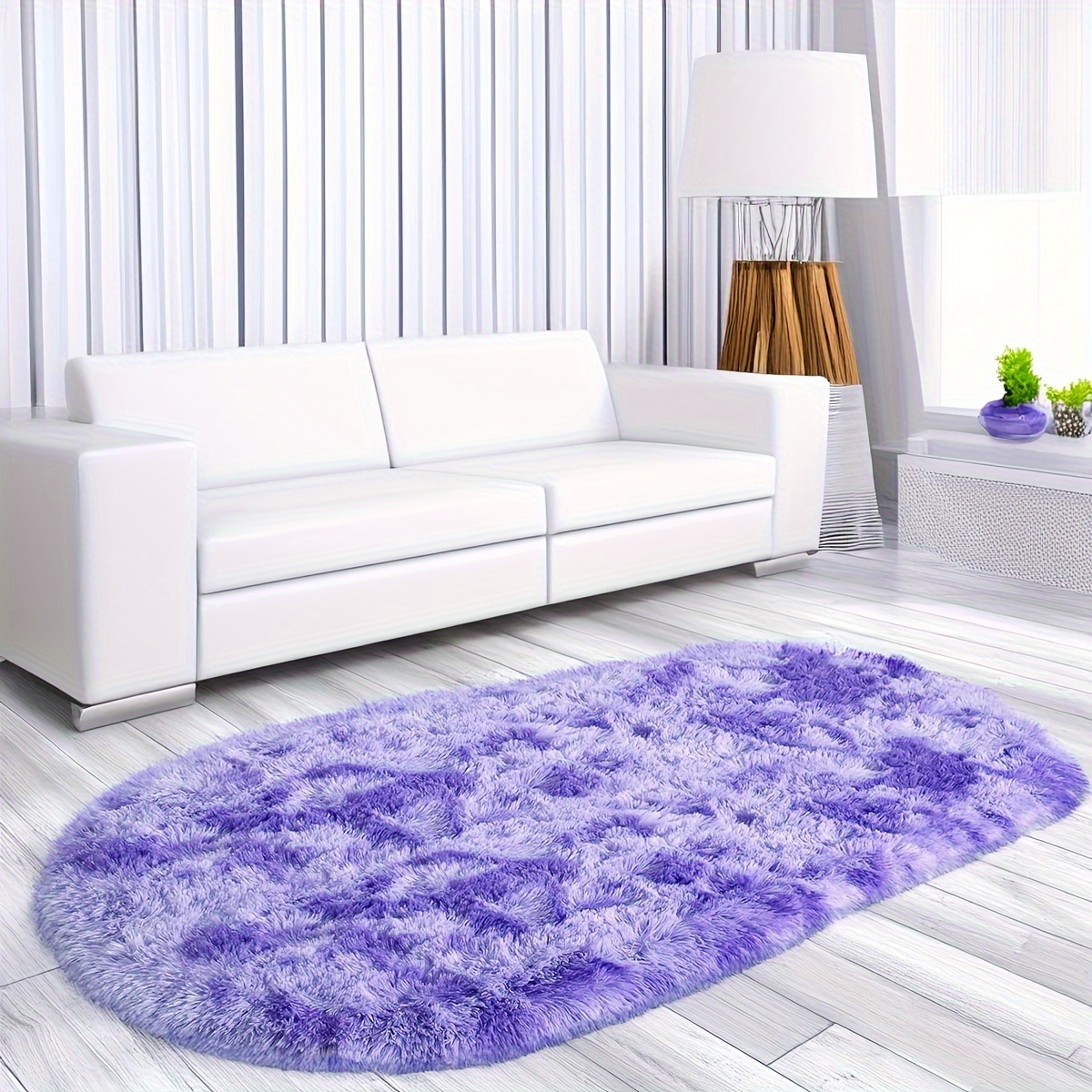 soft plush oval area rug tie dye gradient thick   sponge fabric   easy to   for living room bedroom and home decor details 8