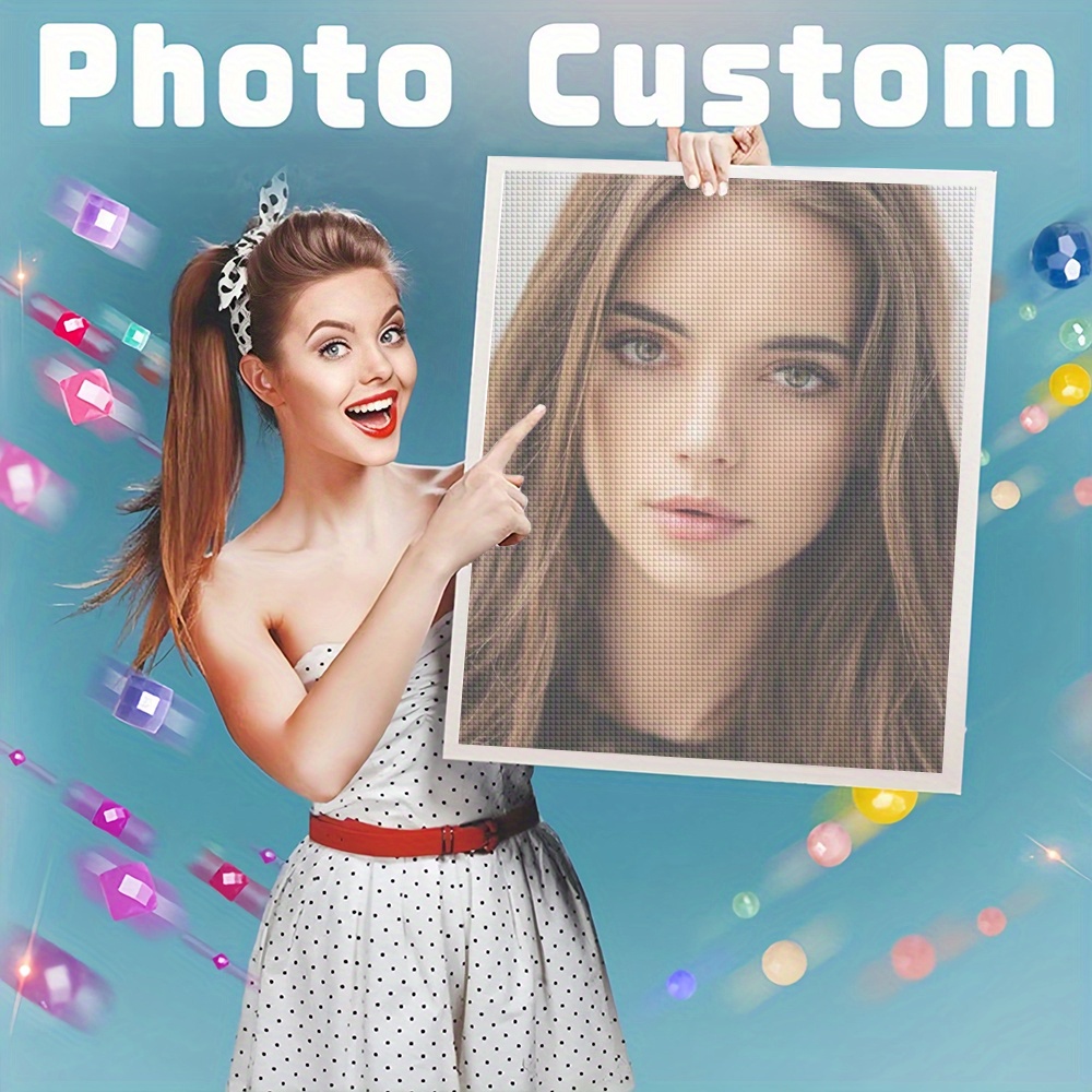 

Custom Photo 5d Diamond Painting Kit - Round Diamond Embroidery Craft Set, Diy Acrylic Diamond Mosaic Art For Home Decor, Personalized