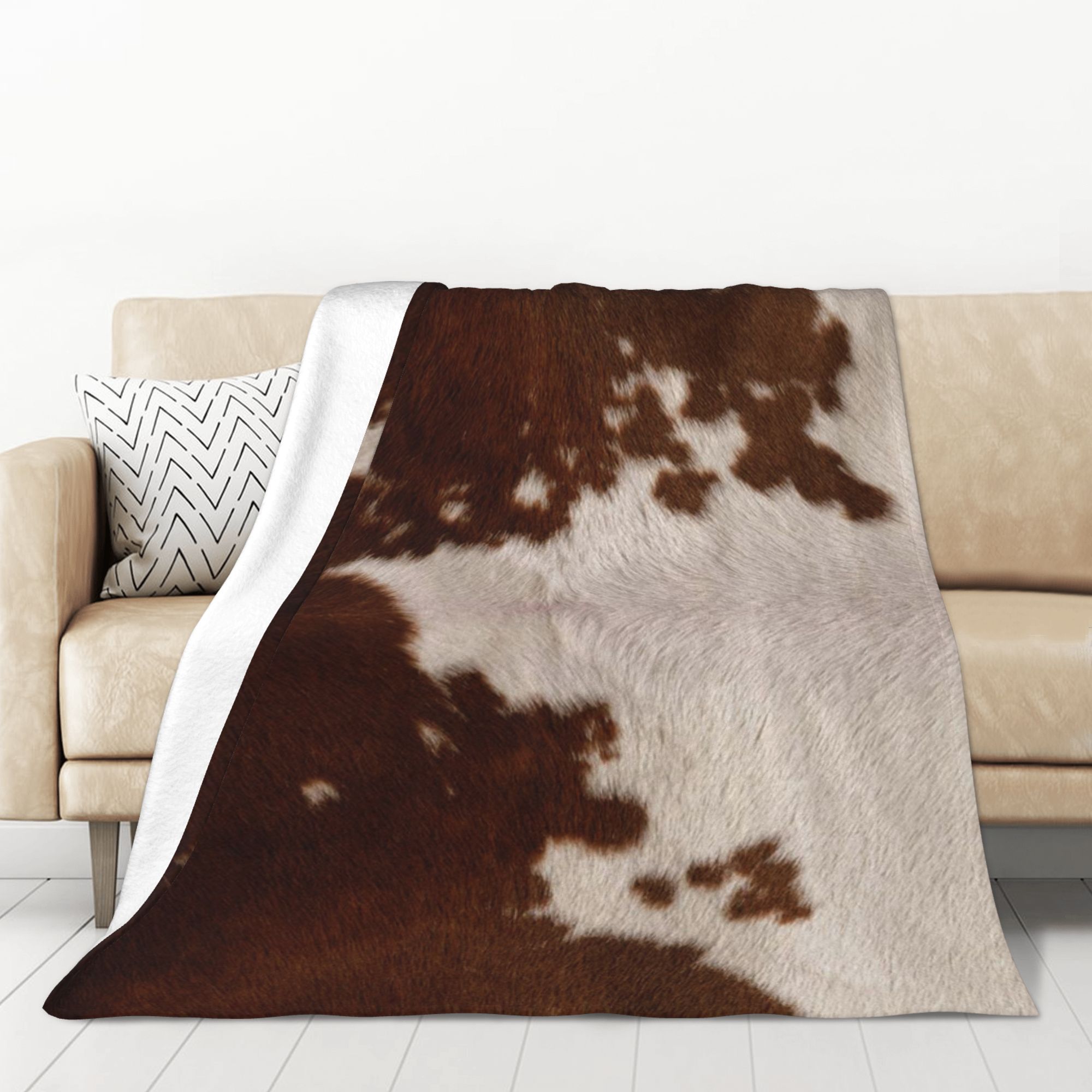 

Cow Print Throw Blanket: Warm And Cozy For Your Home - Suitable For All Seasons