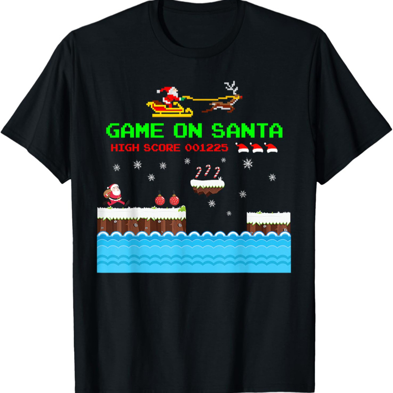 

Video Game On Santa Ugly Christmas Gamer Santa Claus Gift T-shirt